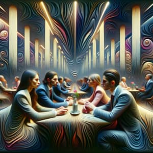 Surreal Dreamscape Encounter in Vivid Oil Painting Style