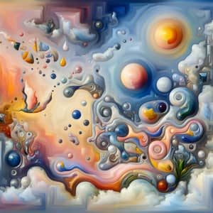Dream-Like Mosaic: Surreal Oil Painting of Interconnectedness