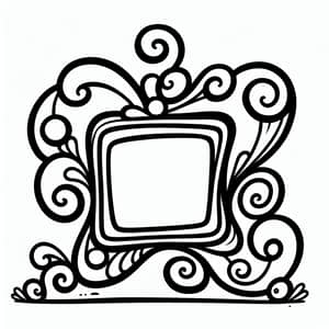 Whimsical Cartoon Style Picture Frame Illustration