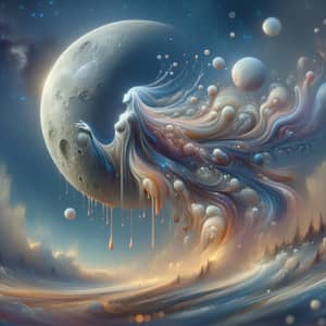Celestial Being in Moon | Surrealistic Artwork