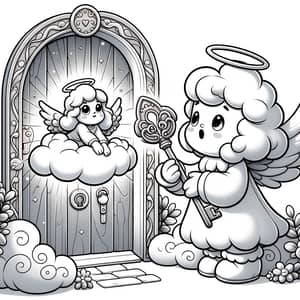 Whimsical Cloud Coloring Page | Heartwarming Illustration