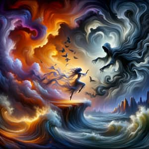 Surreal Dance of Life and Death in Dreamlike Paintings