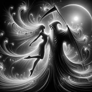 Grim Reaper Dance in Ethereal Moonlight | Surreal Digital Painting