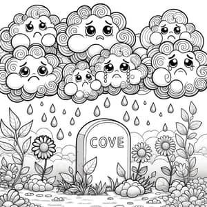 Whimsical Clouds Coloring Page for Children | Emotional Exploration