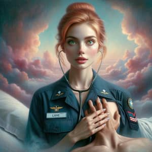 LIVELY, Strawberry Blonde U.S. Navy Hospital Corpsman in Fairytale-esque Setting