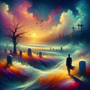 Soulful Sojourn in Death: Surrealism Art of Tranquility & Introspection
