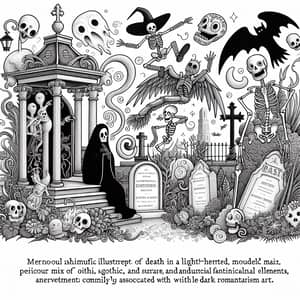 Whimsical Coloring Book: Playful Skeletons & Amusing Ghosts