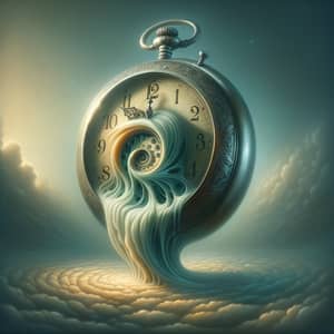 Surreal 'Eye of Time' Pocket Watch Art | Conceptual Art Genre