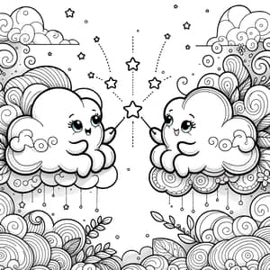 Whimsical Clouds Coloring Page | Joyful Digital Design