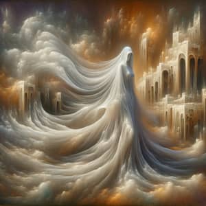 Ethereal Spectral Figure in Surreal Landscape | Digital Painting