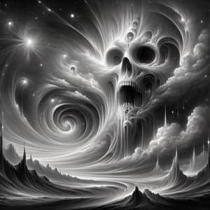 Celestial Aura of Mortality: Surrealistic Entity of Death