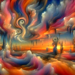 Surreal Sky: Vibrant Colors & Distorted Shapes | Salvador Dali Inspired