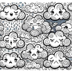 Whimsical Clouds Coloring Pages for Emotional Exploration and Joy