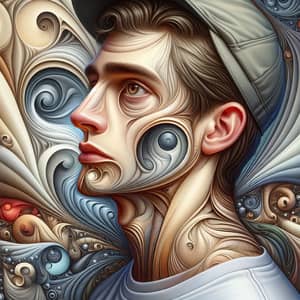 Surrealist Digital Painting of Inner Struggle and Addiction