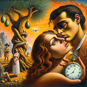 Surreal Oil Painting of Forbidden Summer Love