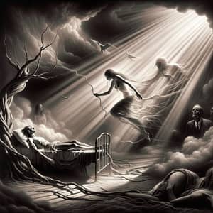 Surrealistic Exploration: Denial of Death - Gothic Ethereal Art
