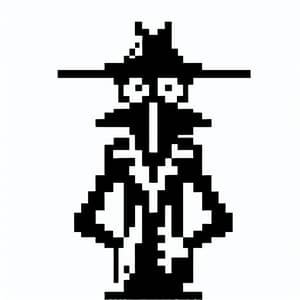 8-Bit Mysterious Figure: Unique Video Game Character