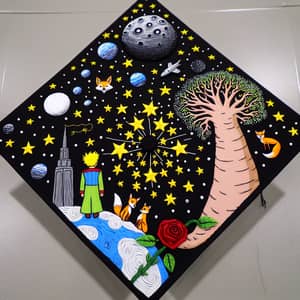 Whimsical 'The Little Prince' Graduation Cap Design