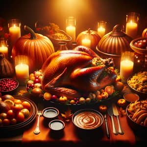 Festive Thanksgiving Table Setting with Traditional Dishes | Food Photography