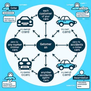 Car Insurance Company ER Diagram: Customer, Car & Accident Relationships
