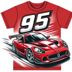 Lightning McQueen 95 Kids T-shirt Print | Red Racing Car Design