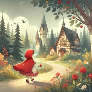 Little Red Riding Hood Walking to Grandmother's House