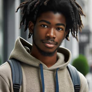 Chinese Descent Black Male in Casual Clothing