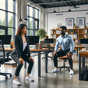 Desk Chair Squats for Office Employees - Exercise Tips