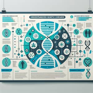 Understanding Genetic Diseases Poster - DNA Helix & Genes