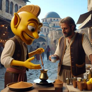 Homer Simpson Making Turkish Coffee in Tarsus | Friendly Interaction