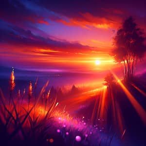 Serene Sunset Scene with Vibrant Colors