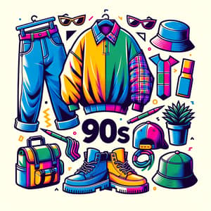 Iconic 90s Clothing Logo: Nostalgic & Vibrant Style Elements