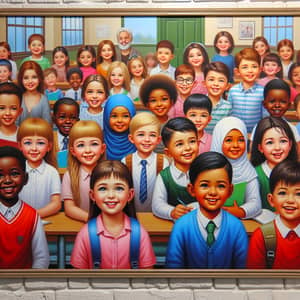 Diverse Children in School - Joyful Educational Scene