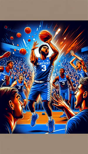 Kentucky Wildcats Triumphant Moment | Basketball Illustration