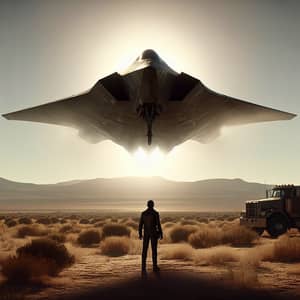 Enigmatic Encounter: State-of-the-Art Fighter Jet Landing