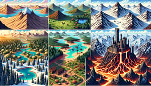 Enchanting Pixel Art Landscape for Adventure Game Level Selector