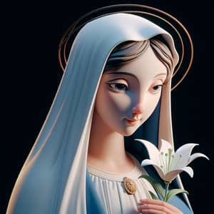 Stunning 3D Render of Virgin Mary in Animated Film Style