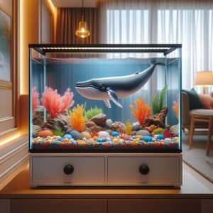 Miniature Whale in Home Aquarium: Tranquil and Charming Scene