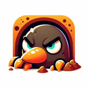 Funny Angry Mole Peeking Out | Mobile Game Style