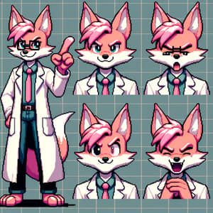 Pixel Art Android 21 Character Sheet | Fox Scientist Inspired Design