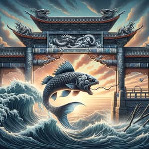 Fish Leaping Over Dragon Gate: Symbolic Scene of Transformation