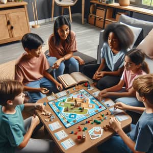 Diverse Kids Enjoying Board Game | Fun Family Activity