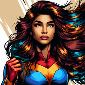 Vibrant South Asian Superhero Girl | Strength & Resilience