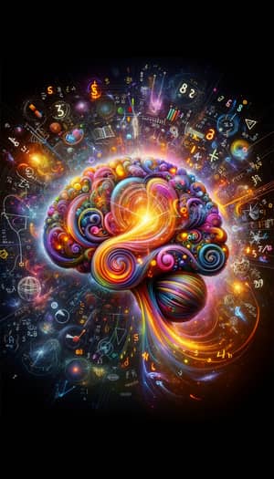 Colorful Brain Visualization - Intense Cognitive Activity