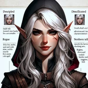 Mysterious Half-Elf Rogue with Northern Traits | Dark Leather Attire