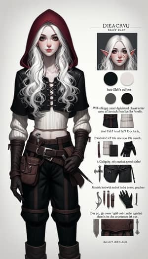 Half-Elf Rogue Character | Disciplined & Mischievous | Cold Climate Attire