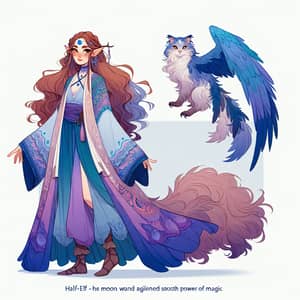 Half-Elf Moon Druid: Colorful Robes and Magical Powers