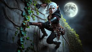 Moon Elf Girl Climbing Wall | Illustration & Appearance
