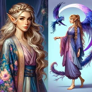 Half-Elf Moon Druid | Colorful Robes & Magical Power