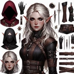 Half-Elf Rogue Character with Northern Traits and Elven Features